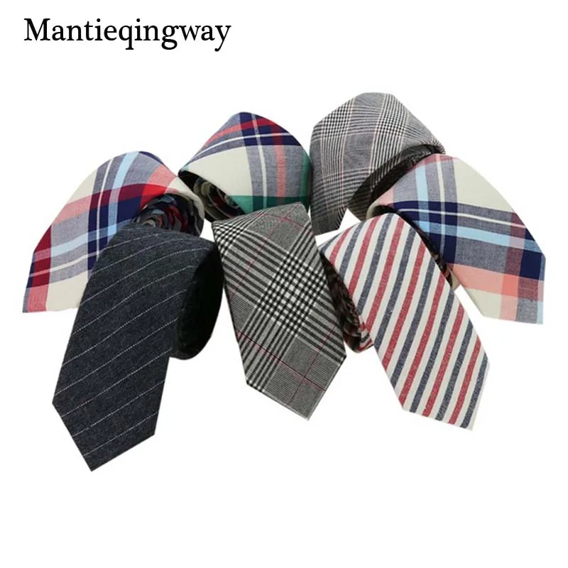 Бренд mantieqingway, клетчатые и полосатые мужские Узкие галстуки, модные клетчатые галстуки на шею, 6 см, узкие галстуки для мужчин, вечерние галстуки на шею