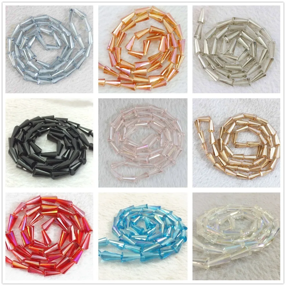 

3x6mm crystal glass waterdrop teardrop multicolor women fashion diy jewelry loose beads 100pces spacers accessories jewelry B990