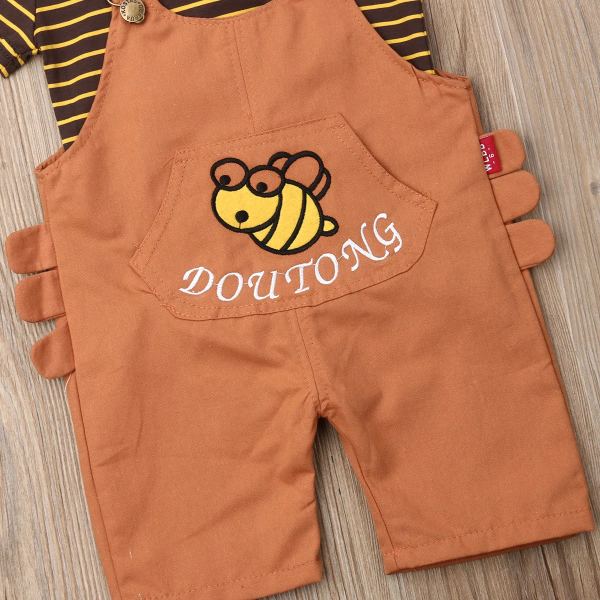 2019 Brand 2PCS Kids Baby Boys Children Clothing Clothes Stripe Short Sleeve Tops+Bib Pants 2pcs Outfit Summer Fashion 1-5Y | Детская