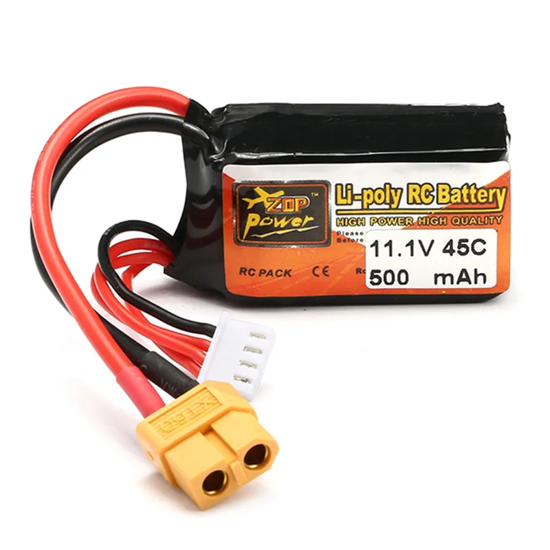 Литий-полимерный аккумулятор ZOP мощность 11 1 Вт 500 мАч 45C 3 s lipo XT60 Plug для модели RC |