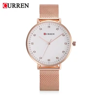 luxury brand curren watches women rose gold stainless steel mesh bracelet ladies watch shining crystal elegent quartz wristwatch