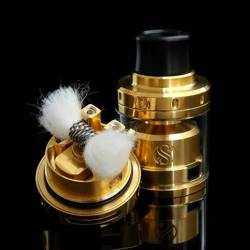 Augvape испаритель танк Мерлин мини RTA атомайзер 24 мм 2 мл позолоченный двойной