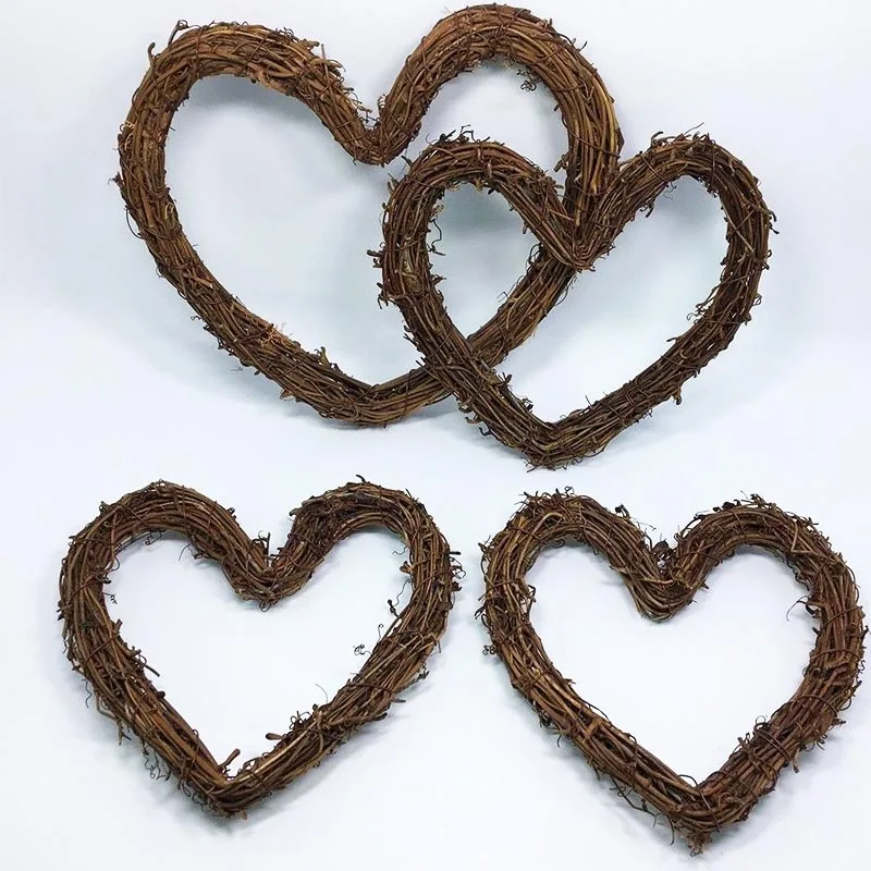 Венки из ротанга в виде сердца 10 30 см 1 шт.|door wreath|natural wreathnatural christmas wreath |