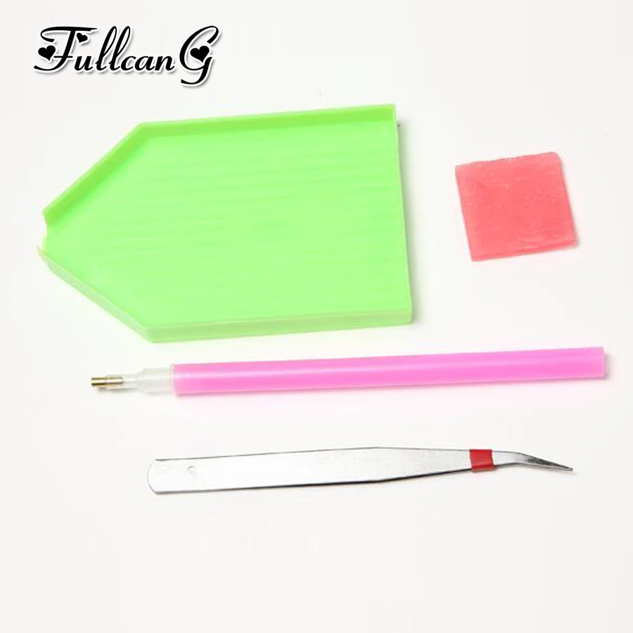 

FULLCANG diy 5 pieces diamond painting "sunset seascape & flamingo" full square/round drill 5d rhinestone embroidery kits FC102