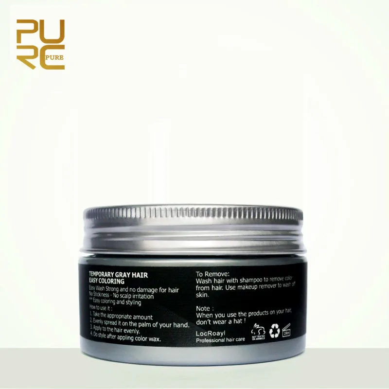 

PURC Disposable DIY Hair Color Wax Dye One-time Molding Paste Temporary Sliver Grandma Gray Color Hair Dye Wax Mud Cream 100g