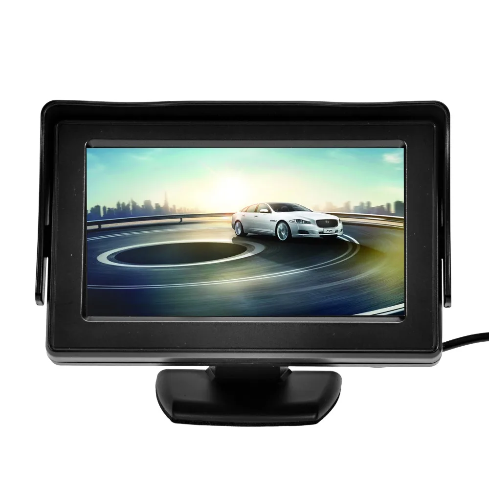 

kebidumei Car Mirror Monitor Rear View Display DC 12V 4.3" TFT Screen with 2 Video Input for Reversing Camera Car Parking System