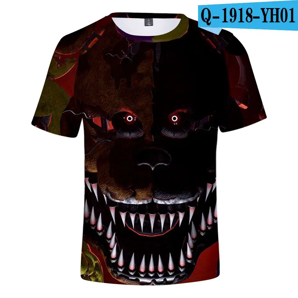 color at picture Футболки с 3D принтом «Five Nights at Freddy» модные летние футболки с короткими рукавами для мальчиков и девочек, коллекция года, детская повседневная модная одежда - Цвет: color at picture