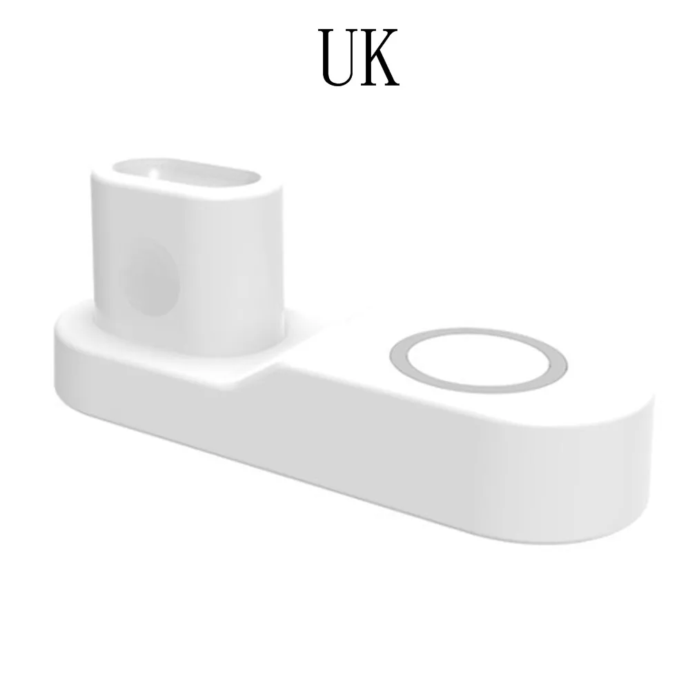 White UK 4 в 1 Qi Беспроводная док-станция для зарядного устройства подставка для iwatch Apple Watch 3 2 iPhone XS Max XR X 8 Plus беспроводная док-станция US/EU/UK - Тип штекера: White UK