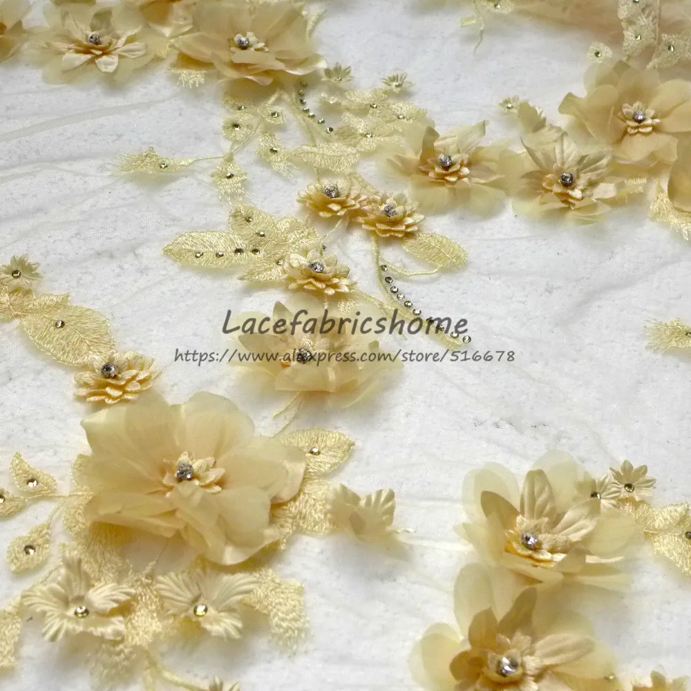 130 см от yard красивые розовые светильник-желтые жемчужины бидовые 3D шифоновые