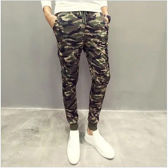Мужская Мода Военная Гарем Брюки Синий Камуфляж Повседневная Открытом Воздухе