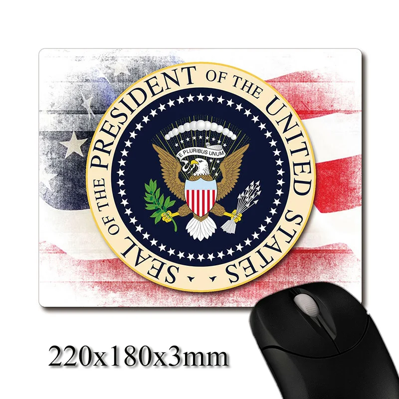 US President seal &amp stars and stripes printed Heavy weaving anti-slip rubber pad office mouse Coaster Party favor gifts | Дом и сад