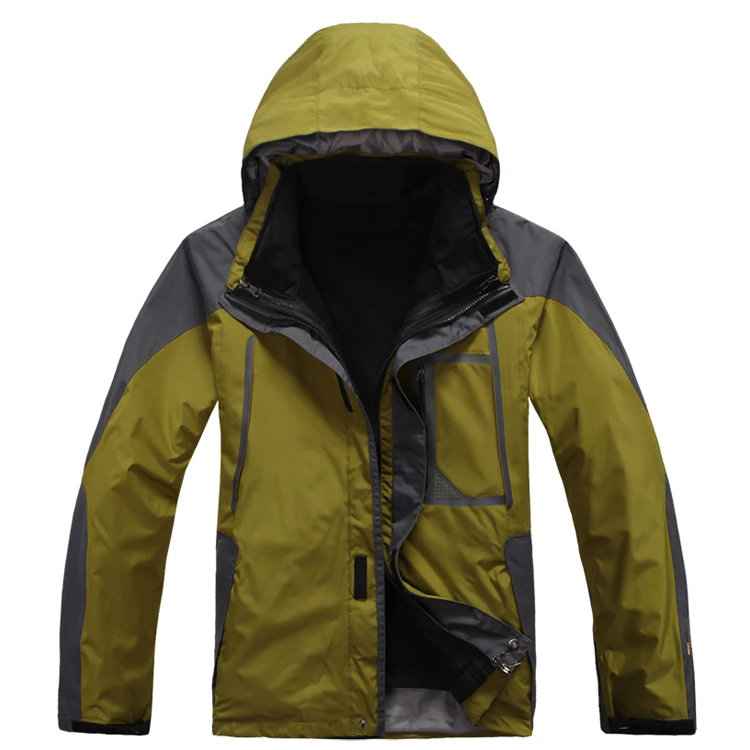 outdoor sports autumn winter clothing men hooded jacket ice skiing camping climbing breathable jackets removable liner (C002) | Спорт и