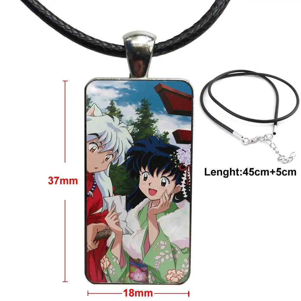 Для мужчин и женщин милое Аниме Inuyasha из нержавеющей стали цветной стеклянный