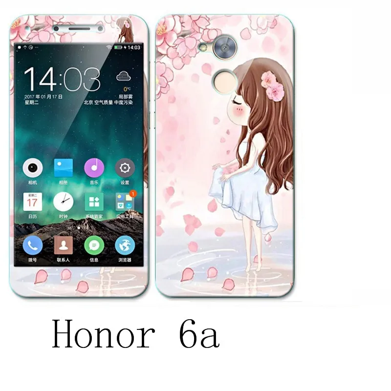 Чехол huawei honor 6a 360 градусов защитный чехол из ТПУ + цветной Интегрированный