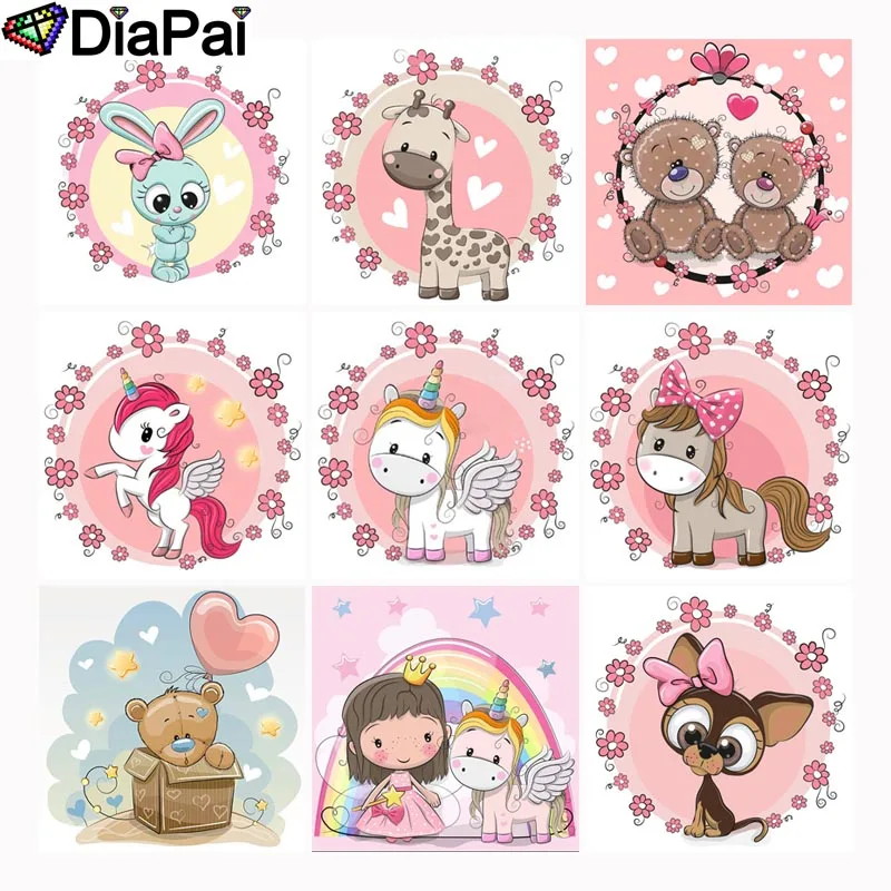 

DIAPAI Diamond Painting 5D DIY Full Square/Round Drill "cartoon animals" 3D Embroidery Cross Stitch 5D Decor Gift