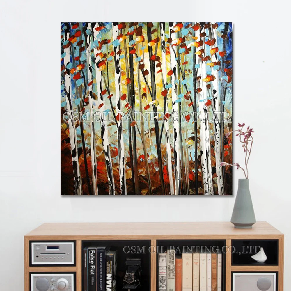 Искусный художник ручная работа высокое качество абстрактная береза пейзаж