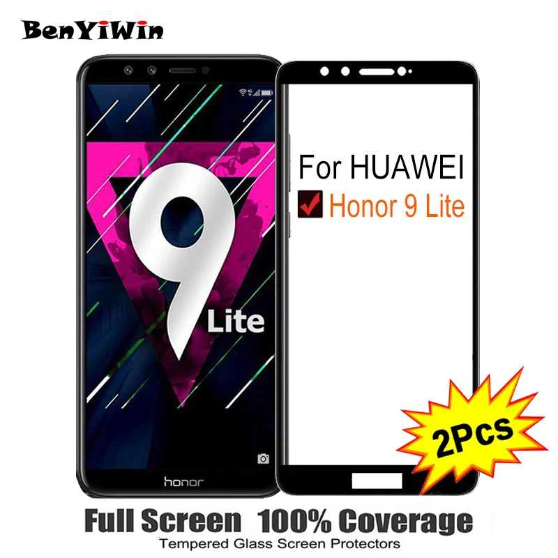 2 шт Полное покрытие экрана протектор Закаленное стекло для Huawei Honor 9 lite 5 65 &quot9 H