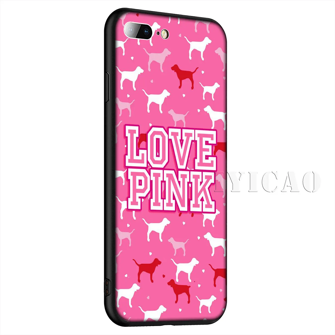 IYICAO love pink girly Silicone Soft Case for iPhone XR X XS Max 8 7 6 6S Plus 5 5S SE Cover |