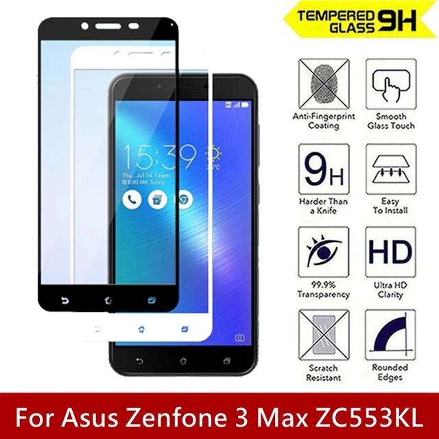 Закаленное стекло для Asus Zenfone 3 Max полное покрытие 9H защитная пленка
