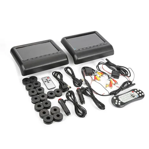 Черный 2 pes 9 дюймов 800*480 Автомобильный подголовник монитор dvd-плеер USB/SD/HDMI/FM/игры TFT ЖК-экран сенсорная кнопка поддержка беспроводных наушников - Цвет: Черный
