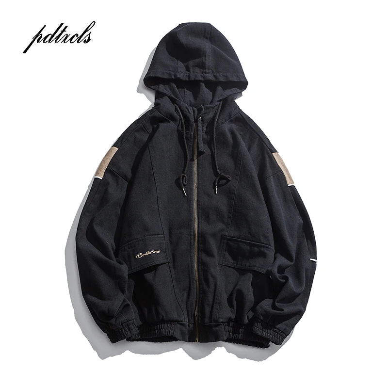 

Новая модная брендовая повседневная мужская куртка с капюшоном в японском стиле Харадзюку Осенняя уличная одежда мужские пальто с капюшон...
