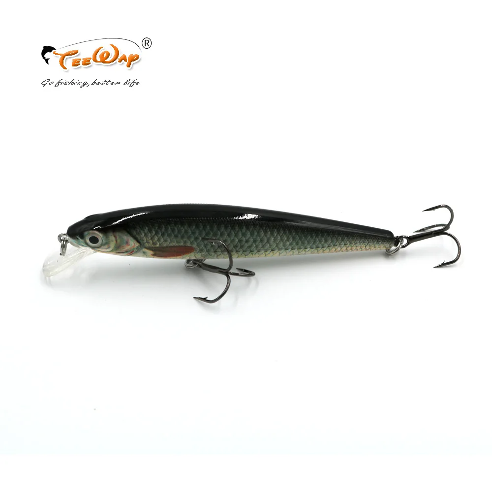 Teeway 1 шт./лот 11 см 12 г Рыболовная Приманка Minnow жесткая приманка с 2 рыболовными