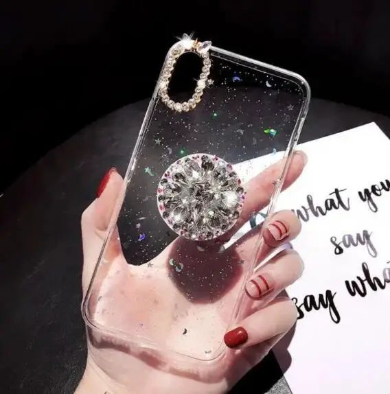 Прозрачные чехлы для телефонов с бриллиантами iPhone Xsmax X XR 6 6s7 8p Airbag со стразами XSmax
