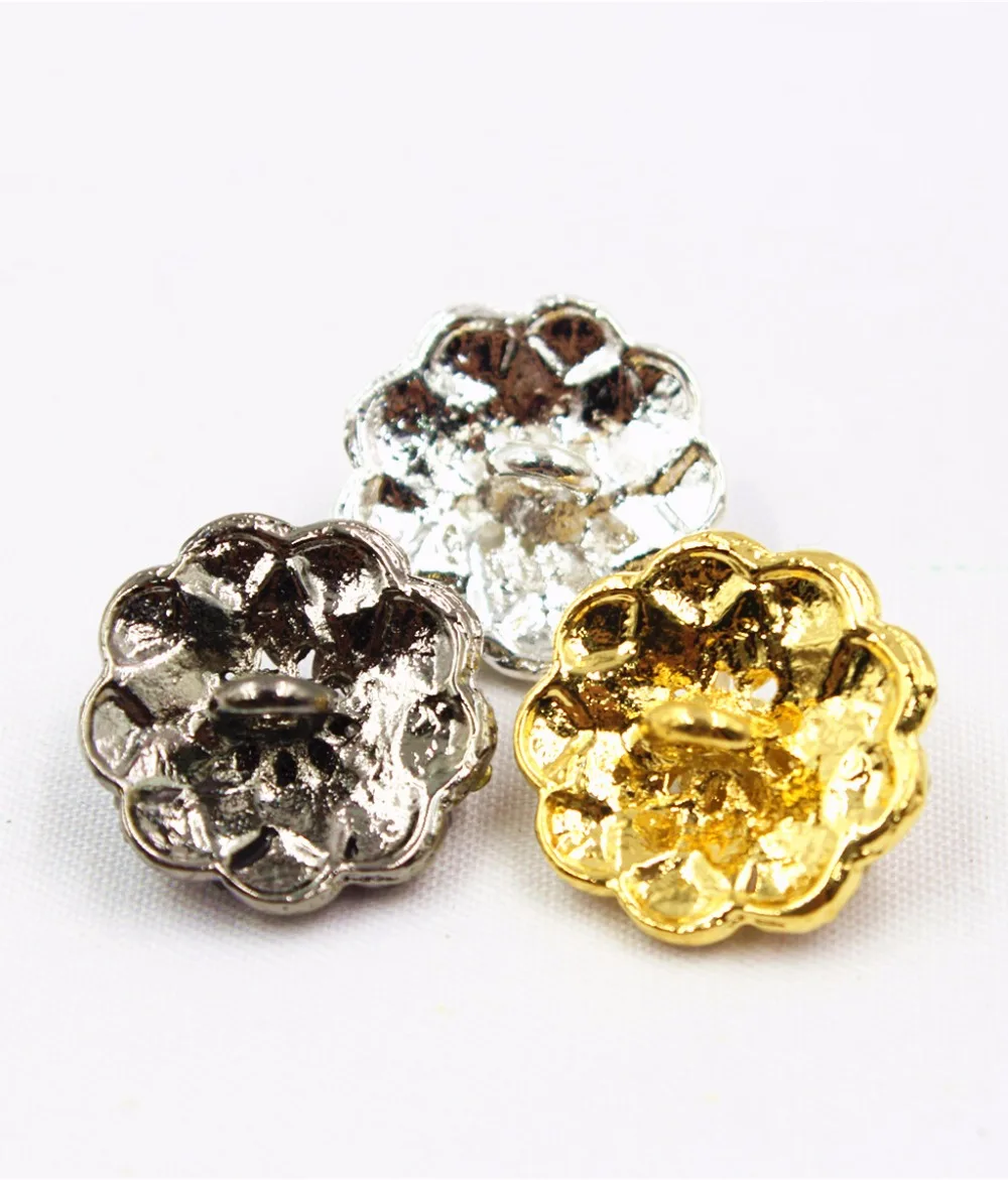 165181 1pcs 18mm 3color select Rhinestone inlaid metal buttons flower Clothing accessories Jewelry Accessories diy | Дом и сад