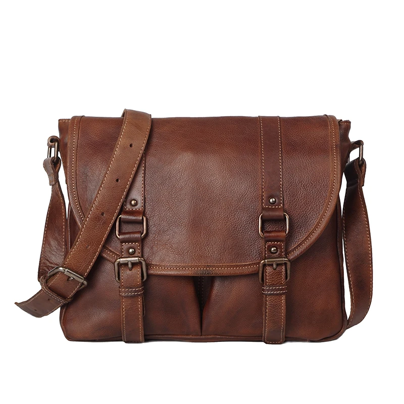 Дизайнерская мужская сумка мессенджер ручной работы в стиле ретро из