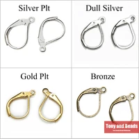 30pcs1lot semicircle earring hooks lever back splitring earring gold silvers bronze plated for jewelry ew7