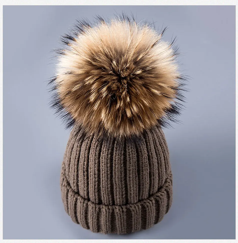 Зимняя женская шапка с помпонами, вязаная шапка Skullies Beanies, Толстая теплая зимняя шапка Beanies, меховая шапка с помпонами, зимний подарок для женщин