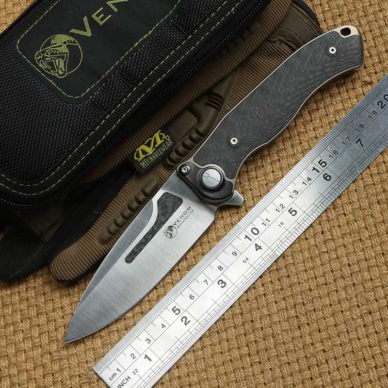 Складной нож VENOM Bone Doctor M390 из титана CF ножи для кемпинга охоты кухни фруктов