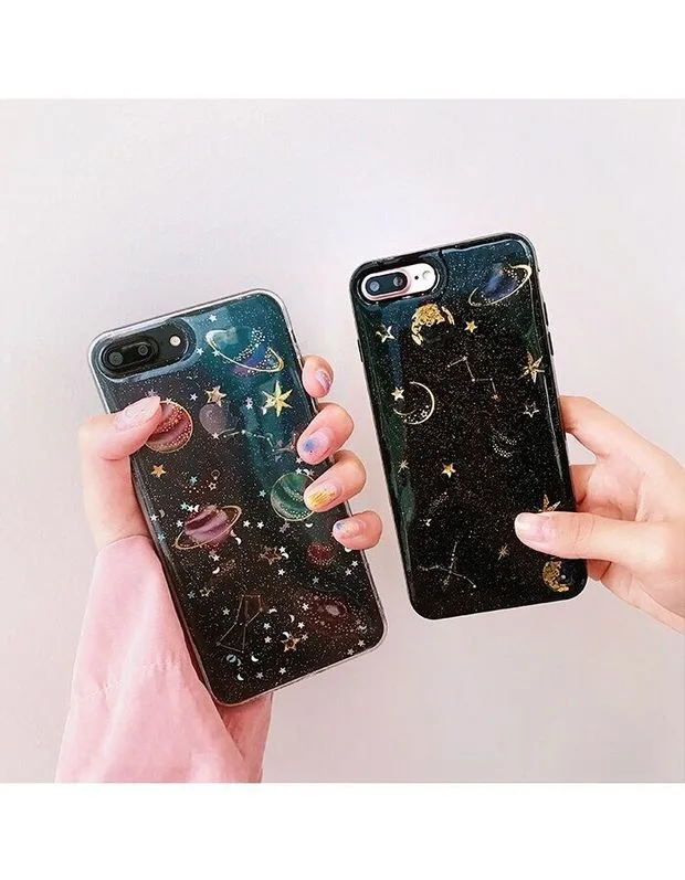 Космическая планета блестящий чехол для телефона s iphone X XR XS Max мягкий силиконовый