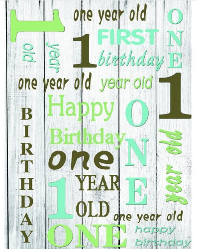 

5x7ft One Year Old Happy Birthday Wood Party Washable One Piece Wrinkle Free Photo Studio Background Backdrop Polyester Fabric