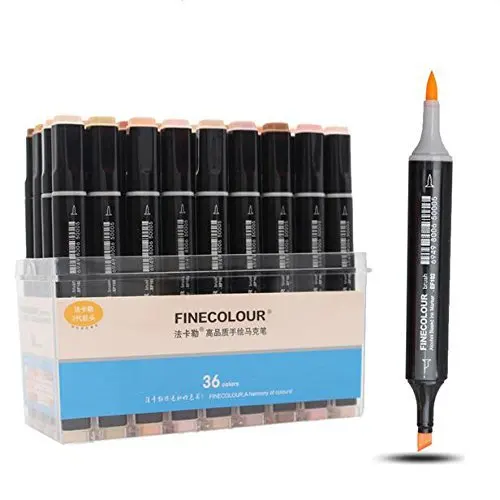 Finecolour двусторонняя щетка маркеры манги 12/24/36 Цвета тонов кожи эскиз графический
