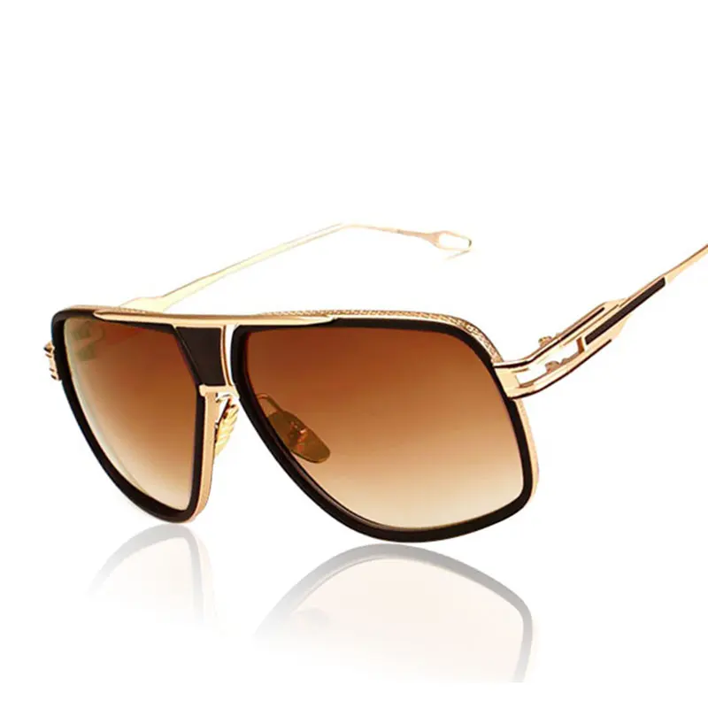 Женские солнцезащитные очки с плоской подошвой квадратные 18 К золотые мужские