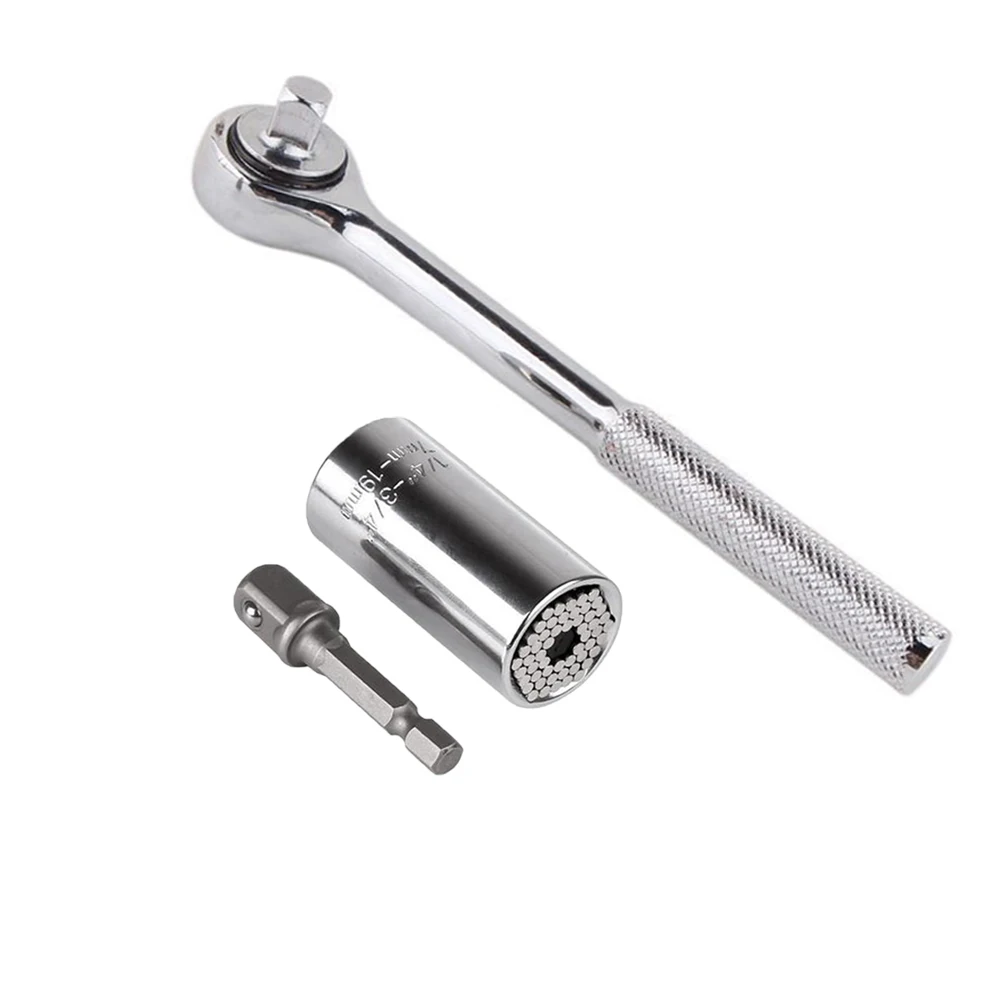 

Universal Ratchet Socket Torque Wrench Head Set Socket Spanner Kit Multi-Function Power Drill Ratchet Spanner Car Repair Kit
