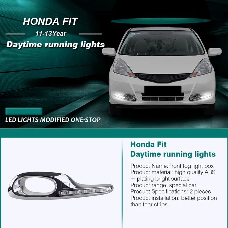 Hlxg 8/16 светодиодный дневные ходовые огни дневной свет для Honda Fit 2011 2012 2013