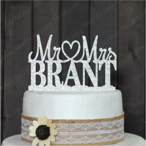 

1pcs Personalized Acrylic Wedding Cake Topper,Wedding Cake Stand,Custom Mr&Mrs Cake Party Decoration