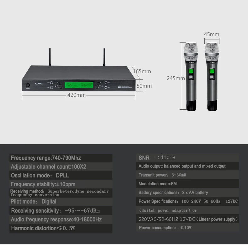 CAV K881 микрофоны комплекты передатчиков беспроводной Cara OK KTV Meeting Портативный динамический микрофон кардиоидный u-полосный умный микрофон