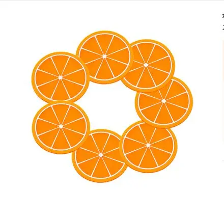 lemon 9 см красочное желе цвет фрукты силиконовая кухонная принадлежность питьевой коврик Подставка под напитки чашки ПЭТ декоративные подкладки коврики - Цвет: lemon