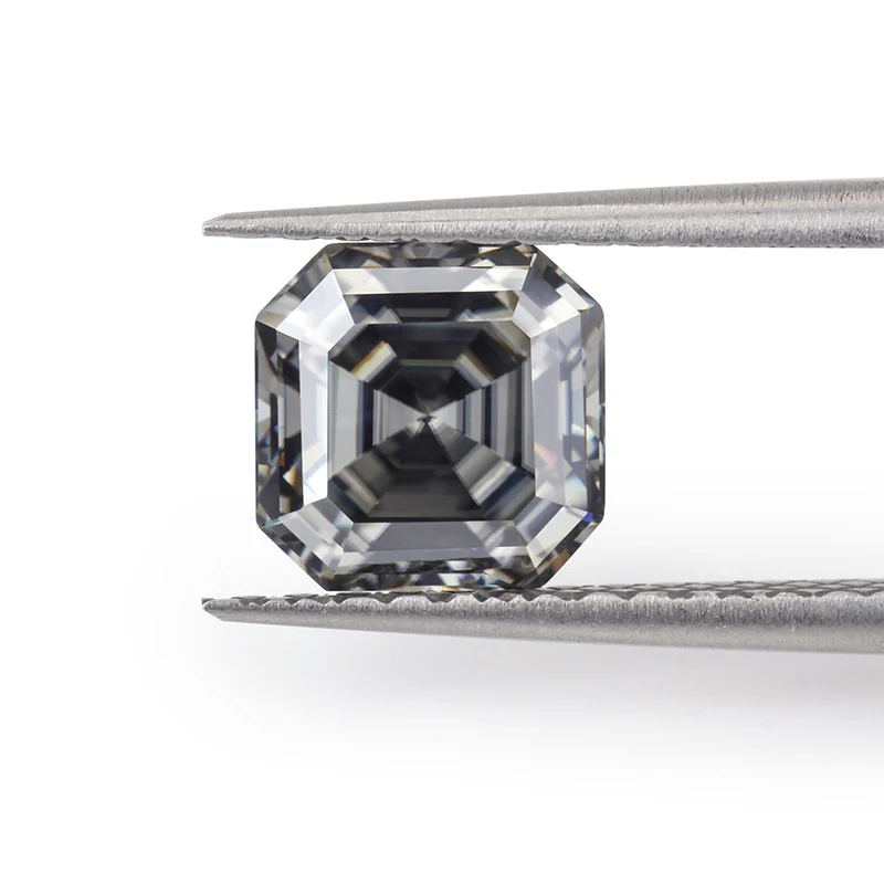 Серый цвет 6 5*6 5 мм Asscher cut Moissanite свободные камни для изготовления ювелирных