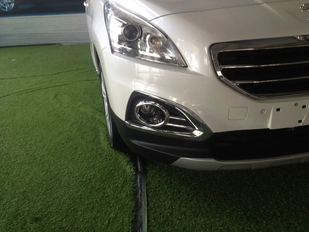 Для Peugeot 3008 2013 2014 2015 ABS Хром Передняя противотуманная фара крышка 2