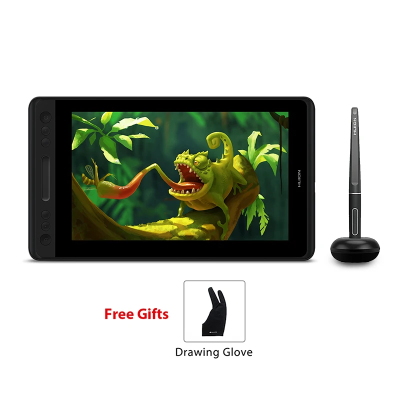 HUION Kamvas Pro 12 GT-116 бесбатарейный планшет монитор Поддержка наклона графический Рисунок ручка дисплей монитор 11,6 дюймов с перчаткой