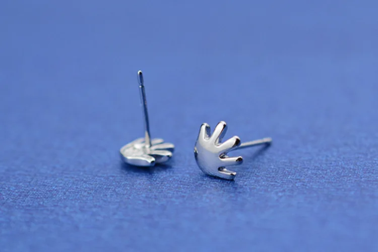 

925 Sterling Silver Cute Little Palm Stud Earrings For Women Casual Style Girl Earings Personality