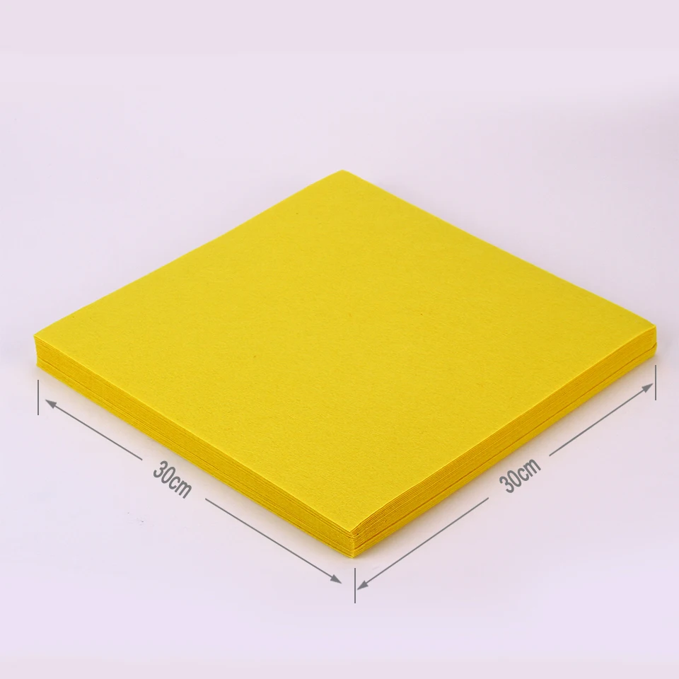 Pure Colour DIY Felt Fabric Yellow Color 30X30CM 1mm Plain Cloth Pack Craft Sewing Squares Nonwoven Patchwork | Дом и сад