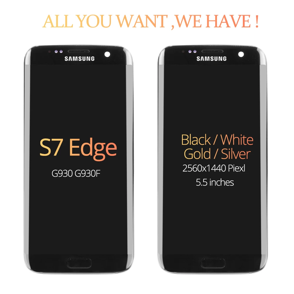 ЖК дисплей с рамкой дигитайзер сенсорного экрана в сборе для SAMSUNG GALAXY S7 EDGE G935 G935F 5