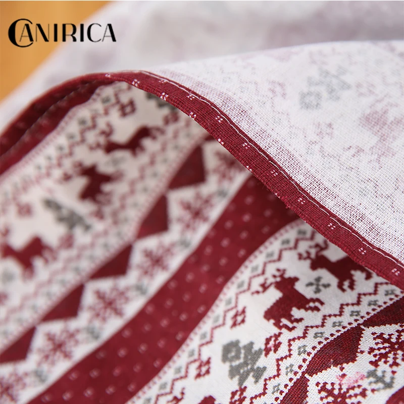 CANIRICA скатерти в полоску обруса Рождество олень хлопок мантель Меса праздничное