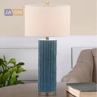 led e27 Chinese Iron Fabric Ceramic Bamboo Blue White LED Lamp.LED Light.Table Lamp.Desk Lamp.LED Desk Lamp For Bedroom Foyer