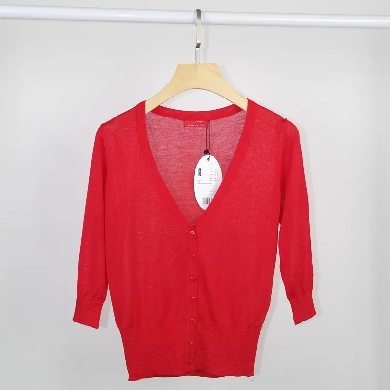 Женский трикотажный кардиган с V образным вырезом и длинным рукавом|knitwear cardigan|brand